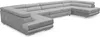 A large, U-shaped sectional sofa in a light gray fabric, shown from a high-angle perspective. Podgląd zdjęcia produktu