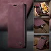 Collage of images showing a red leather phone case for a Google Pixel 6 Pro, including close-ups of its features and how it is used. Produktbild-Vorschau