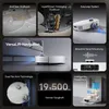 Collage of images showcasing features of a robot vacuum cleaner. Produktbild-Vorschau