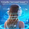 A person wearing headphones, with graphics illustrating surround sound. Produktbild-Vorschau