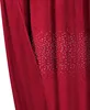 A close-up view of a red curtain with a scattering of silver dots. Produktbild-Vorschau