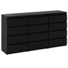 A black dresser with 12 drawers against a white background. Podgląd zdjęcia produktu