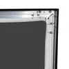 A close-up view of the corner of a projection screen, showing the frame and tensioning mechanism. Voir les images du produit