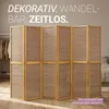 Homestyle4u Screen room divider 6 kusov drevo bambus hnedá Náhľad obrázku produktu 8