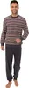 Eleganter Herren Frottee Pyjama langarm mit Bündchen in Produktbild-Vorschau 1
