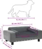 vidaXL Hundesofa Grau 81x43x31 cm Plüsch und Kunstleder Produktbild-Vorschau 7