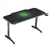 A gaming desk with a black surface and green accents, presented on a white background. Produktbild-Vorschau