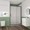 Duschspa 120x195cm Schiebetür Schwarz Duschabtrennung 5mm Produktbild-Vorschau 2