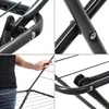 A collage of close-up shots of a KADAX Wäscheflügeltrockner "Resby" drying rack, showing its construction and a person interacting with it. Podgląd zdjęcia produktu