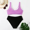 ASKSA Damen Bikini Set Push Up Zweiteiliger Streifen High Produktbild-Vorschau 3