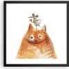 Gerahmtes Poster - Schwarzer Rahmen - Katze Maus Kinder - Produktbild-Vorschau 1