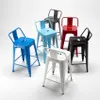 Barhocker im industrie stil aus metall mit rückenlehne Produktbild-Vorschau 5