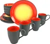 CreaTable, 20200, Hot Red, Kombiservice 16-tlg, Steinzeug Produktbild-Vorschau 1