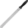 A long, thin cake knife with a black handle and a silver blade is shown against a white background. Anteprima dell’immagine prodotto