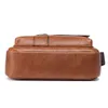 A top-down view of a brown leather messenger bag. Produktbild-Vorschau