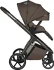A side view of a brown stroller on a white background. Náhled obrázku produktu