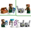 A collage of LEGO Minecraft figures and accessories, including characters, wolves, and a chest. Produktbild-Vorschau