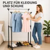 Kleiderständer Garderobenständer auf Rollen Verstellbar Produktbild-Vorschau 3