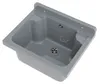 A gray sink basin with drains and mounting holes, presented against a white background. Anteprima dell’immagine prodotto