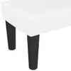 Close-up view of the corner of a white bench with black legs. Produktbild-Vorschau