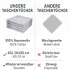 A comparison of two types of handkerchiefs, highlighting the features of one over the other. Produktbild-Vorschau