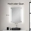 LED Badspiegel 80×60 cm, Aluminiumrahmen, Lichtfarbe Produktbild-Vorschau 5