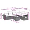 7-tlg. Garten-Sofagarnitur - mit Kissen Schwarz Poly Rattan Produktbild-Vorschau 3