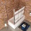 Duschspa 140x140cm Streifenglas Badewanneaufsatz 3-teilig Produktbild-Vorschau 3
