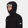 Schwarze Hardshelljacke mit Kapuze; Modell "Crater IV HS Hooded Jacket" von Mammut; getragen von einem Mann. Produktbild-Vorschau