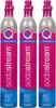 Three SodaStream CO2 cartridges are lined up against a white background. Podgląd zdjęcia produktu