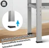 Close-up of the bottom of a metal shelf unit, highlighting its protective feet and stability features. Voir les images du produit