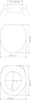 Technical drawings of a toilet seat with dimensions. Produktbild-Vorschau