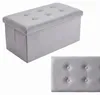 Rechteckiger Samt-Hocker mit Stauraum, zusammenklappbar, 76 Produktbild-Vorschau 8