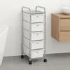 Rollcontainer GINA, chrom/weiß - Rollwagen mit 5 Produktbild-Vorschau 1