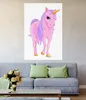 Wallario selbstklebendes Poster - Einhorn in rosa mit Produktbild-Vorschau 2