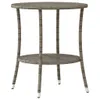 Outdoor-Lehnstühle 2 Stk. mit Tisch Grau Poly Rattan Produktbild-Vorschau 5