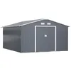 Outsunny Gerätehaus Metall Kohlegrau L340 x B386 x H200 cm Produktbild-Vorschau 1