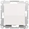 A white light switch with a metallic frame against a white background. Náhled obrázku produktu