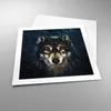 Poster - Poster ohne Rahmen - Wolf Dunkel Grafik - 50x50 cm Produktbild-Vorschau 3