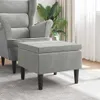 vidaXL Hocker mit Holzbeinen Hellgrau Samt Produktbild-Vorschau 2