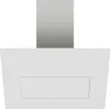 A white range hood with a brushed metal chimney. Náhľad obrázku produktu