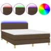 vidaXL Boxspringbett mit Matratze & LED Dunkelbraun 140x190 Produktbild-Vorschau 3