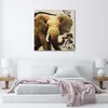 Leinwandbild erwachsener elefant auf beigem hintergrund Produktbild-Vorschau 2