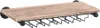 A wooden shelf with a metal wine glass rack underneath, shown against a white background. Voir les images du produit