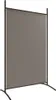 A freestanding room divider with a gray fabric panel and black metal frame. Voir les images du produit