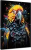 Papagei Pop Art abstrakt splatter Leinwandbild Wandbild  Produktbild-Vorschau 1