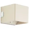 A beige cube-shaped outdoor LED wall light with a motion sensor on the underside and a small white electrical outlet cover on the side. Anteprima dell’immagine prodotto
