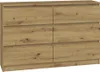 VBChome Kommode mit 6 Schubladen 120 x 30 x 75 cm Eiche Produktbild-Vorschau 1