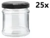 A single clear glass jar with a black lid is shown against a white background, with the text '25x' to the right. Náhled obrázku produktu