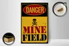 Holzschild Achtung Danger Mine Field Minenfeld 20x30cm Produktbild-Vorschau 2